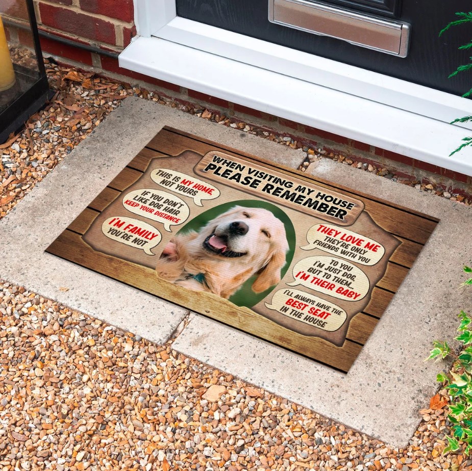 Personalized When Visiting My House Please Remember Dog Doormat Custom Dog Picture Doormat Funny Dog Door Mat Dog Welcome Mat House Rules